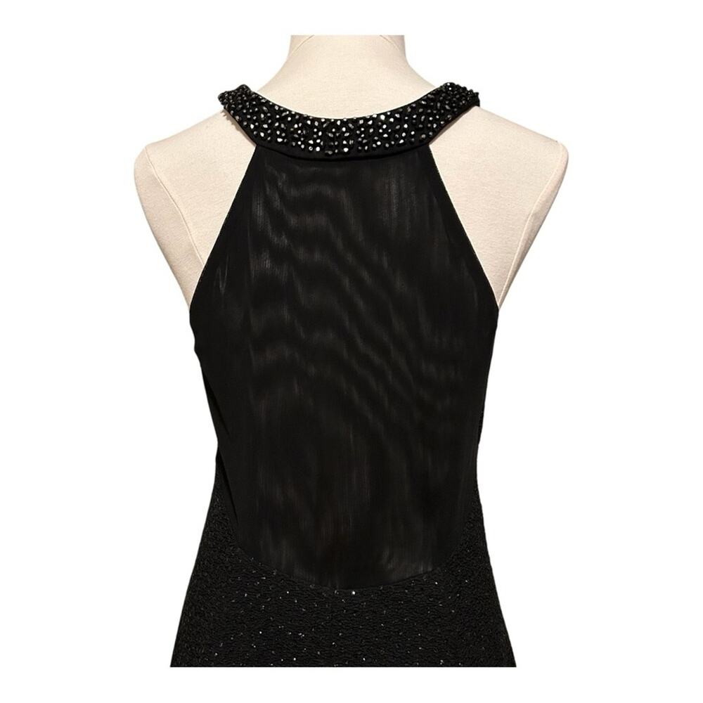 Betsy & Adam Black Sparkly Dress, Size 12, Beaded, Mini, Dinner, Gown, Prom - Picture 4 of 12